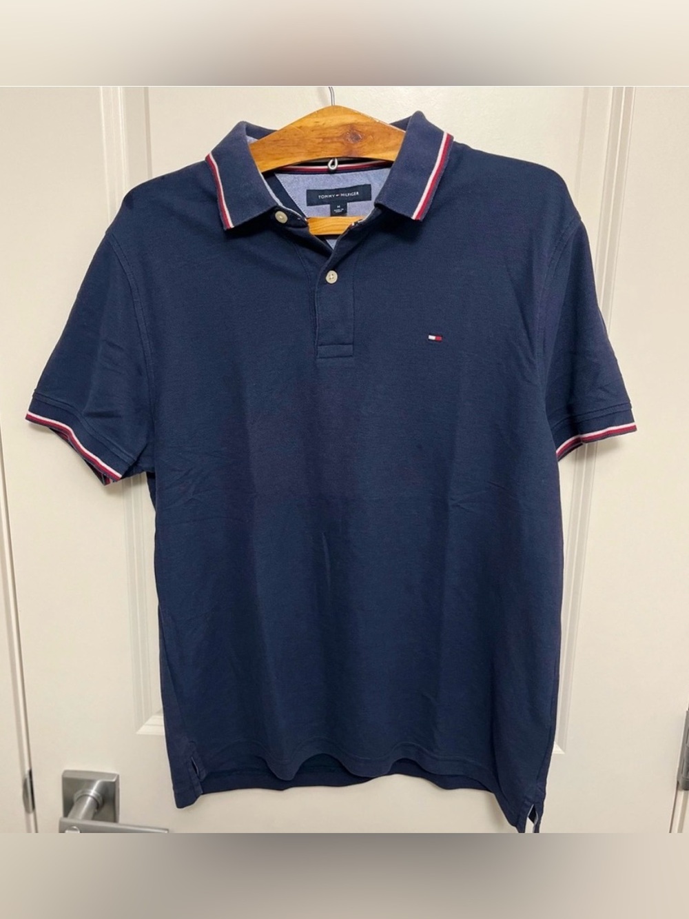 Tommy Hilfiger Navy Polo with Red and White Trim